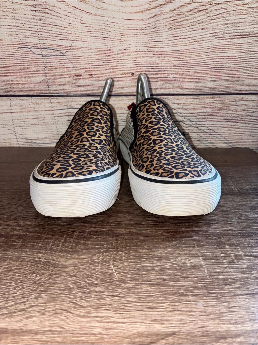 Y2K Punkrose (sketchers) Leopard Print Slip-On Sneakers in Tan and White7.5
